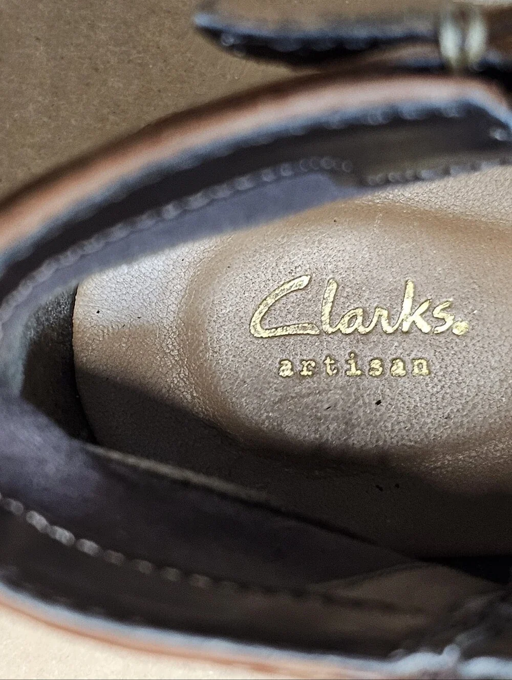 Clarks Artisan Brown Leather Ankle Boots Buckle Zip Moto Booties‎ 7M